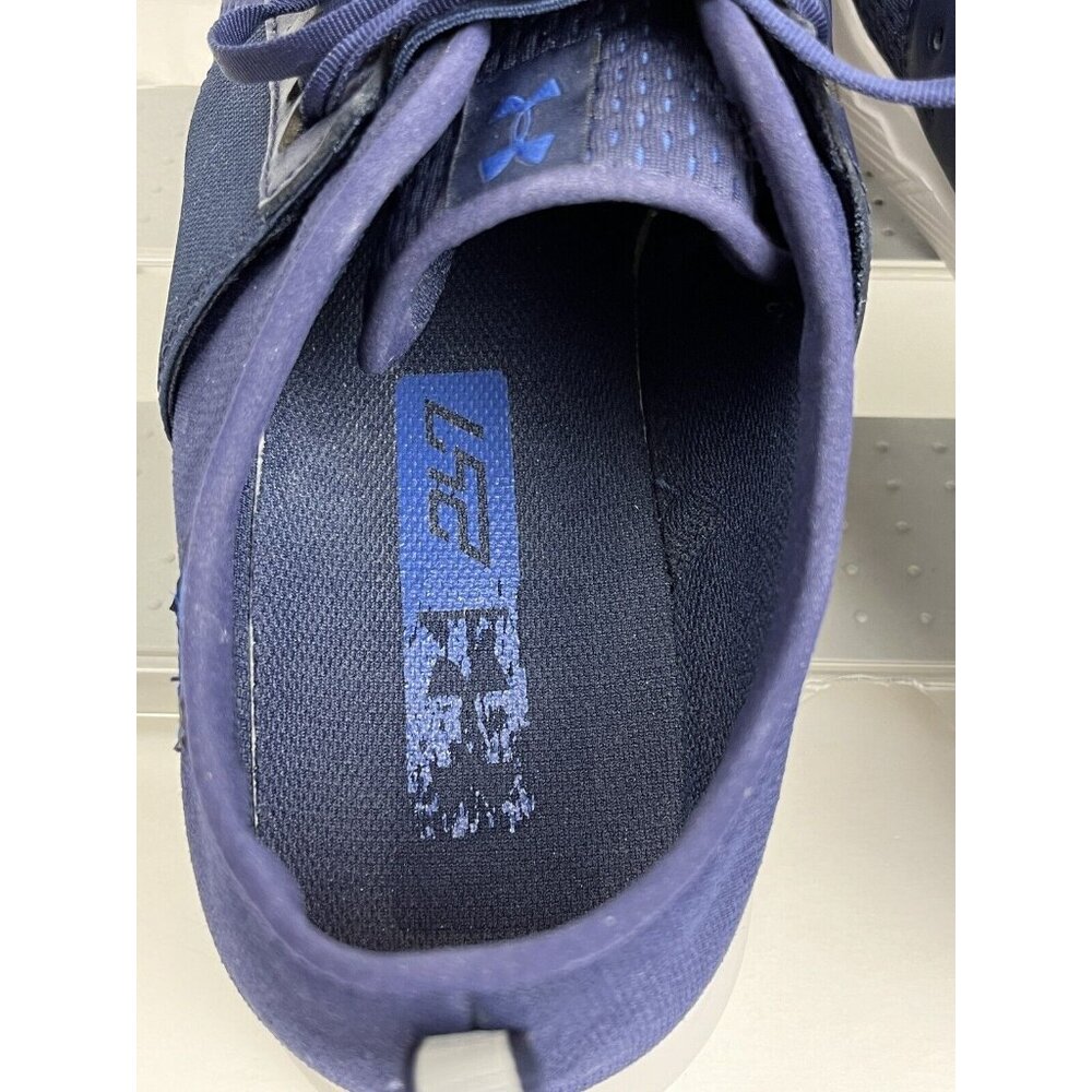 Men's Size 13 Under Armour Charged Blue Running Shoes 1302497-401 - Picture 9 of 12